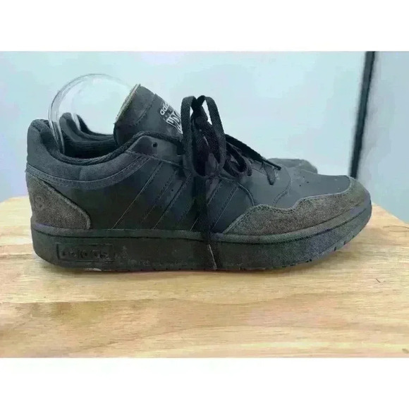 Adidas HOOPS‎ Black Low Classic Vintage Inspired Lace Up Sneaker Men's Size 11 - Picture 5 of 10